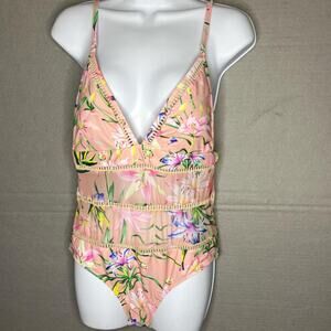 Floral Fantasy One-Piece Swimsuit with Sarong